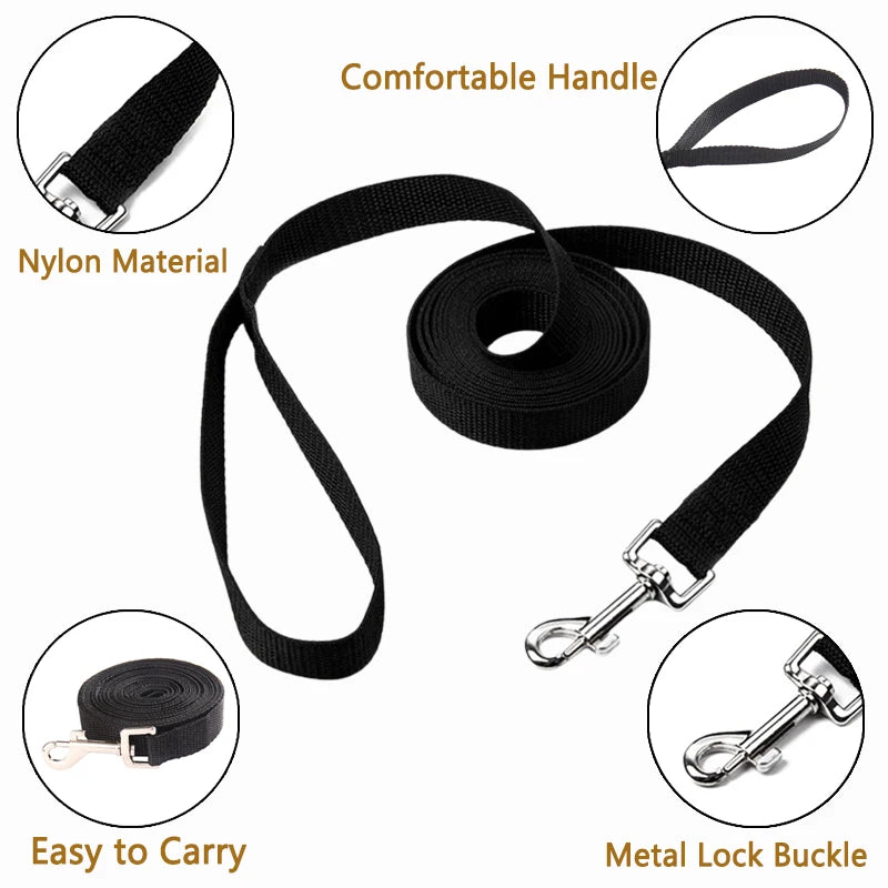 Lange Trainingsleine aus robustem Nylon - 10m, 15m, 20m, 30m, 50m, für kleine & große Hunde