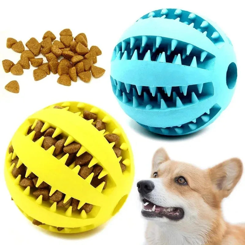 Zahnreinigungsball aus Naturgummi, interaktives Hundespielzeug mit Leckerli-Funktion
