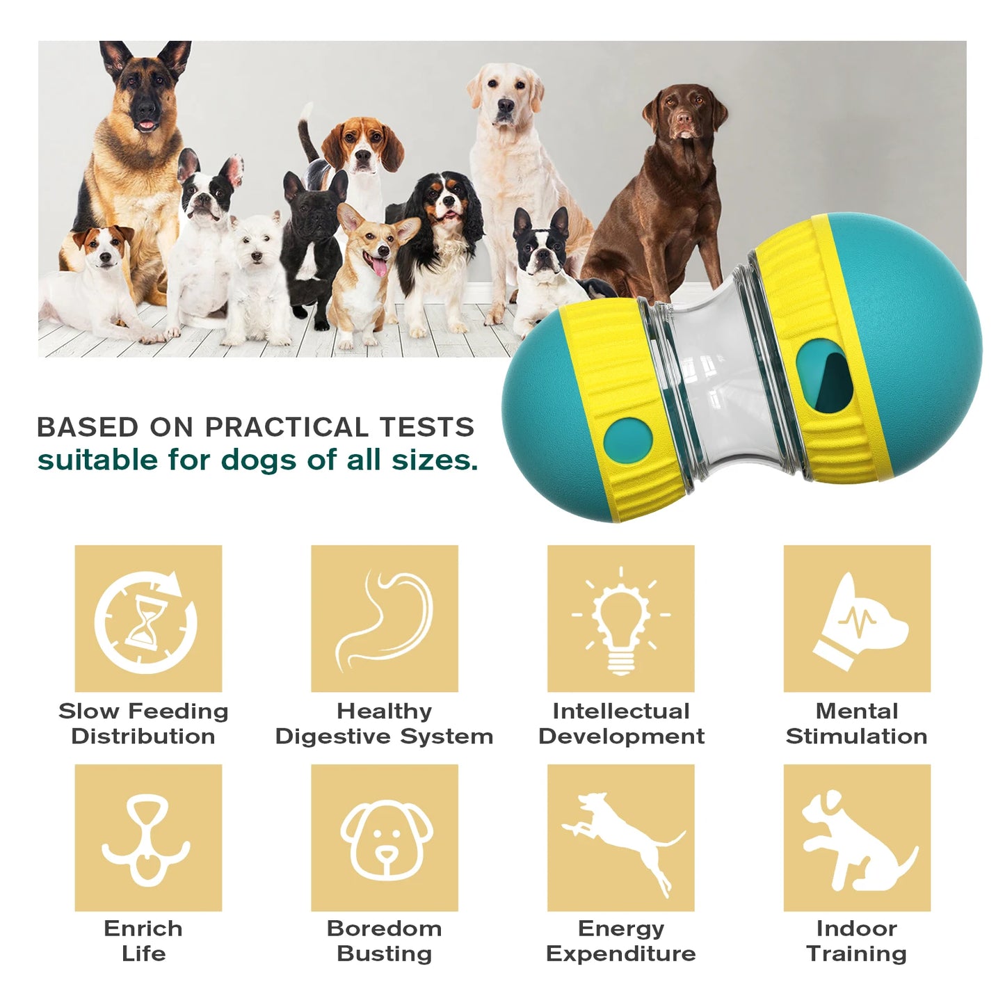 Intelligetner Futterball - Interaktives Hundespielzeug mit Leckerli-Spender