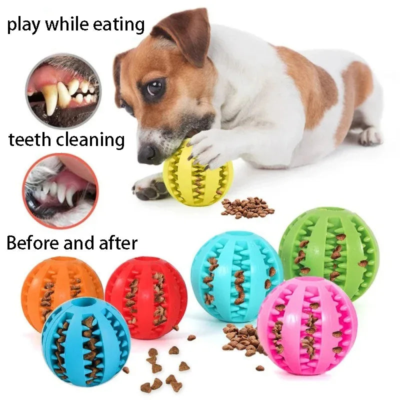 Zahnreinigungsball aus Naturgummi, interaktives Hundespielzeug mit Leckerli-Funktion