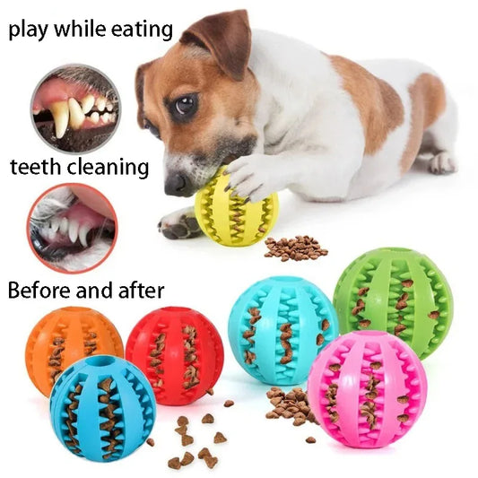 Zahnreinigungsball aus Naturgummi, interaktives Hundespielzeug mit Leckerli-Funktion