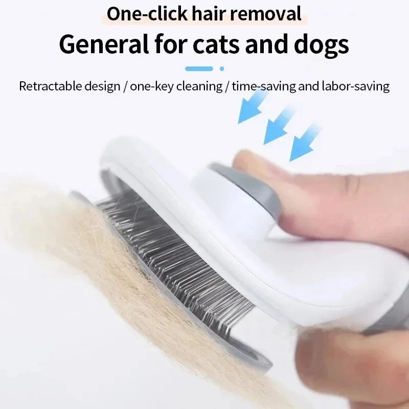 Selbstreinigende Fellbürste für Hunde & Katzen - Anti-Haar & Massageeffekt