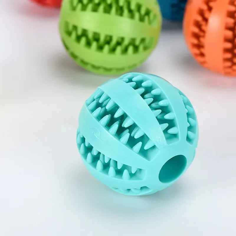Zahnreinigungsball aus Naturgummi, interaktives Hundespielzeug mit Leckerli-Funktion