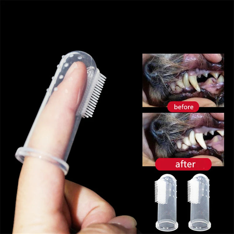 Superweiche Finger-Zahnbürste für Hunde & Katzen, gegen Mundgeruch & Zahnbelag