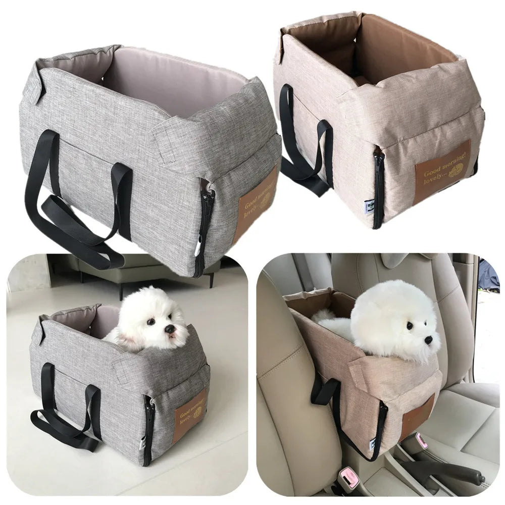 Tragbares Auto-Hundebett - waschbar & sicher für kleine Hunde & Katzen